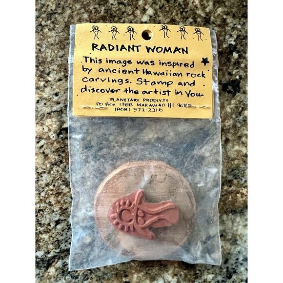 Hawaiian Petroglyph‎ Art Stamp by Planetary Product Cave, Radiant Women NEW - Picture 2 of 2